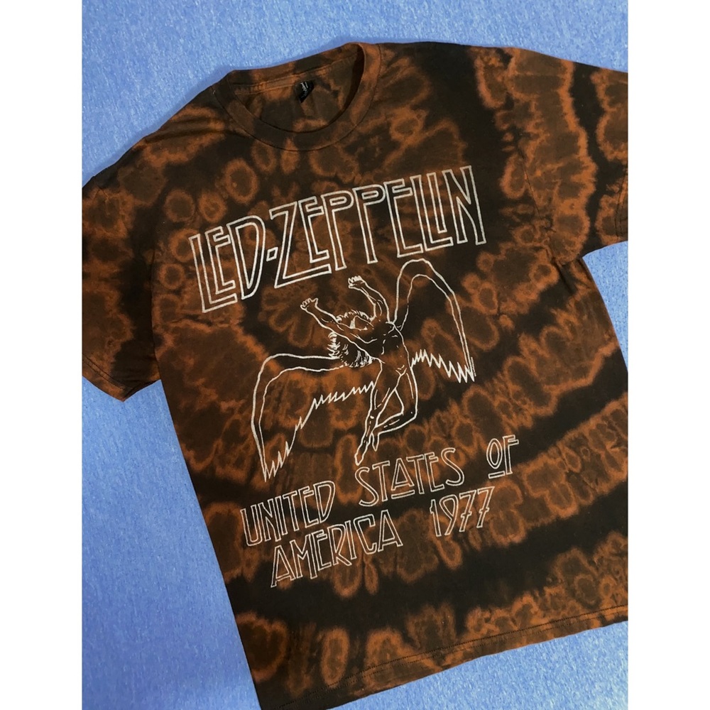 Led Zeppelin Custom Bleach Tie Dye Tee